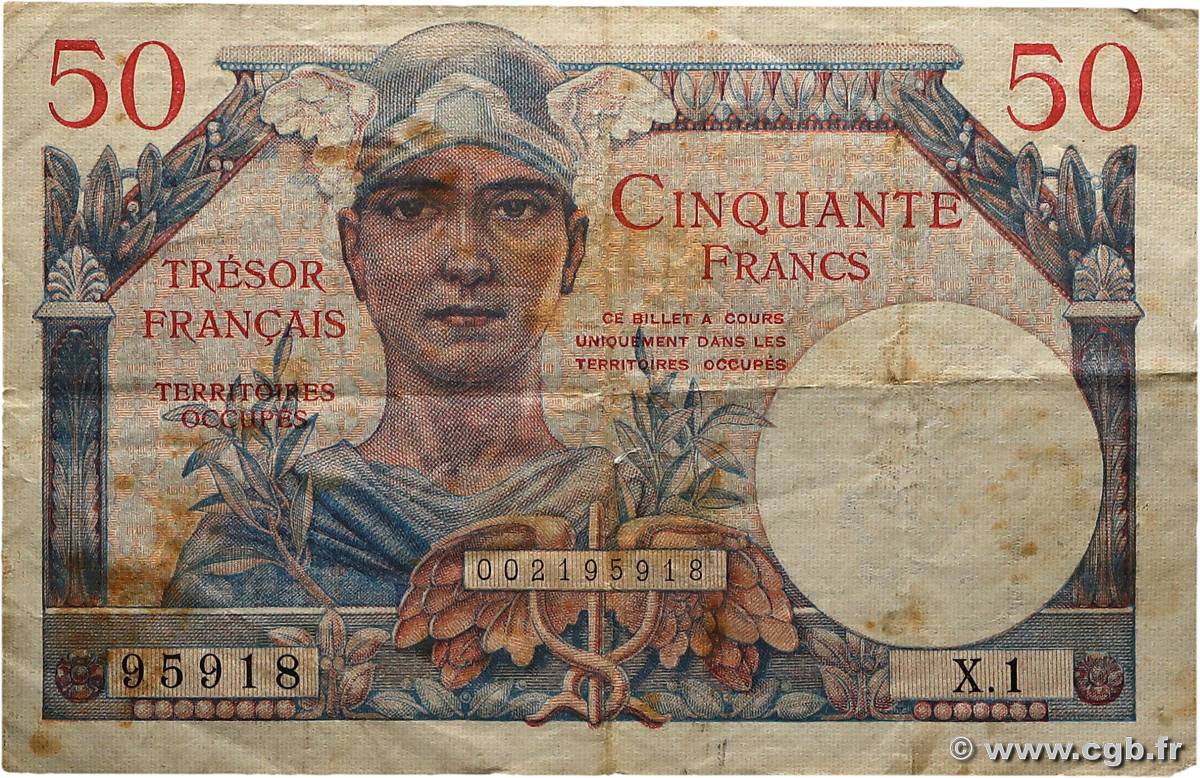 50 Francs TRÉSOR FRANÇAIS FRANCE  1947 VF.31.01 TB