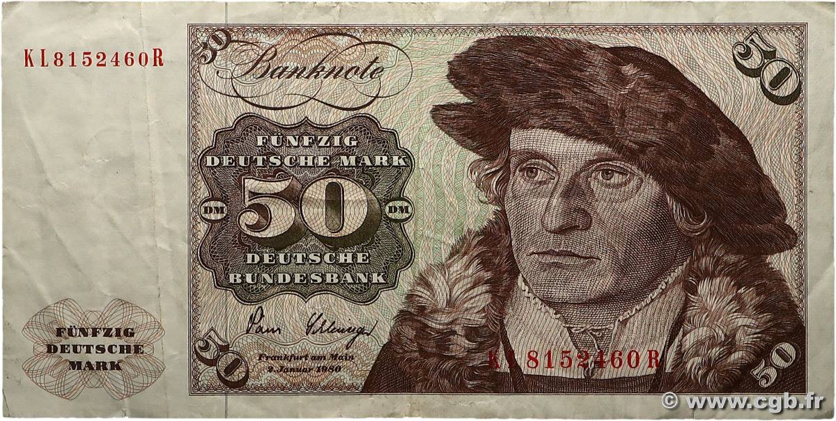 50 Deutsche Mark ALLEMAGNE FÉDÉRALE  1980 P.33d TB+