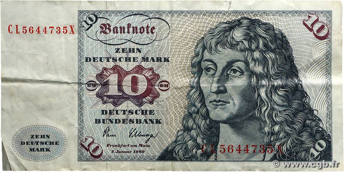 10 Deutsche Mark ALLEMAGNE FÉDÉRALE  1980 P.31 TTB
