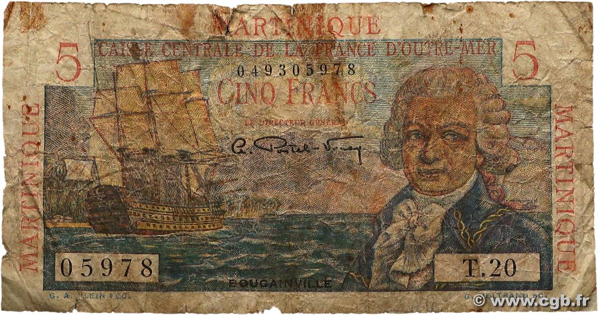 5 Francs Bougainville MARTINIQUE  1946 P.27 B