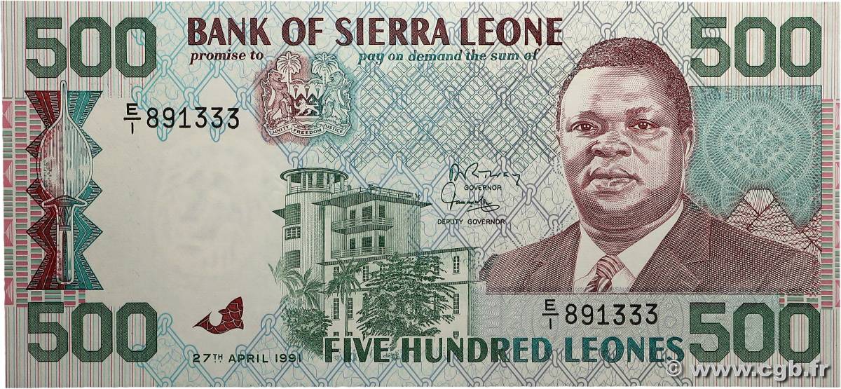 500 Leones SIERRA LEONE  1991 P.19 NEUF
