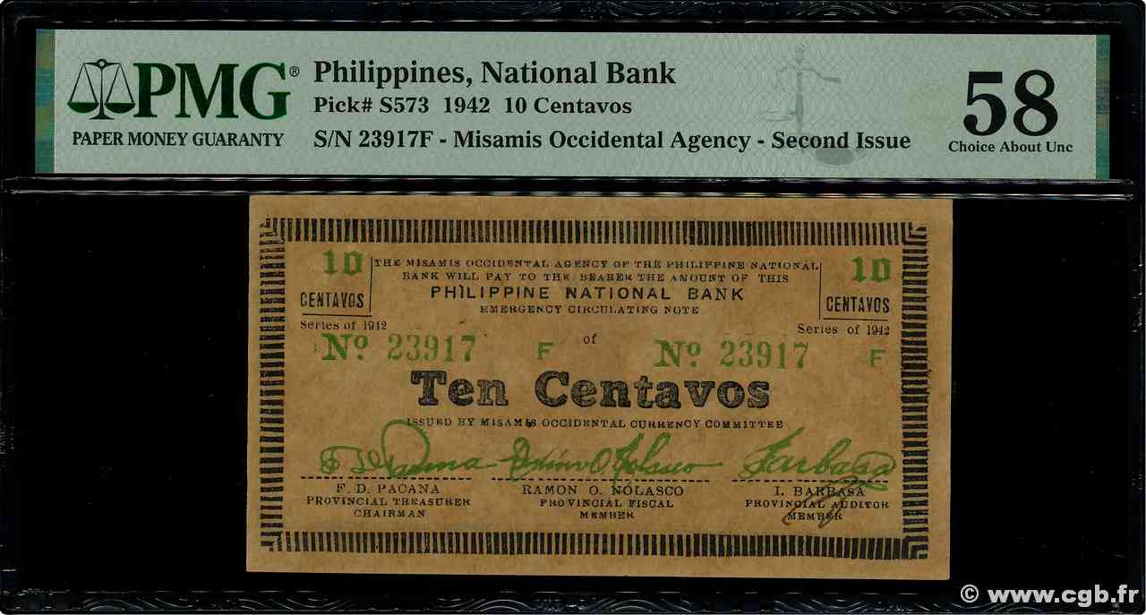 10 Centavos PHILIPPINES  1942 PS.573 AU