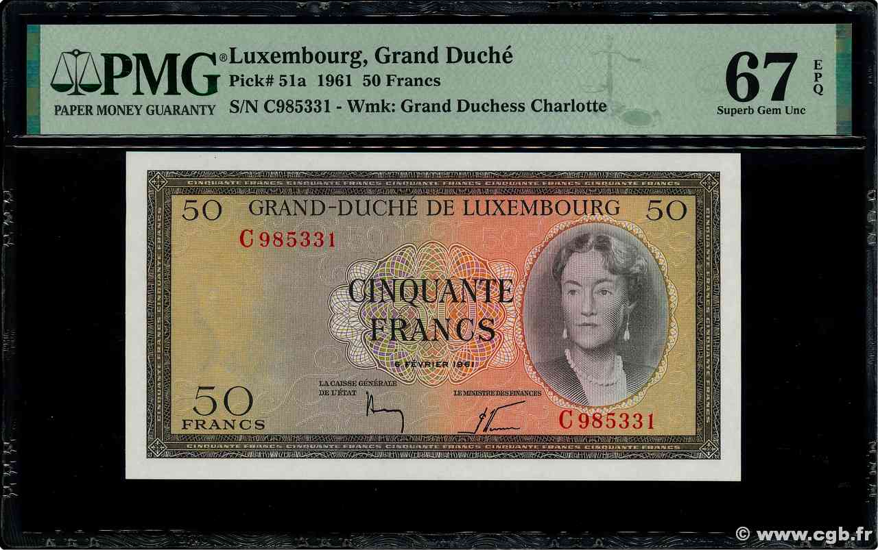 50 Francs LUXEMBOURG  1961 P.51a NEUF