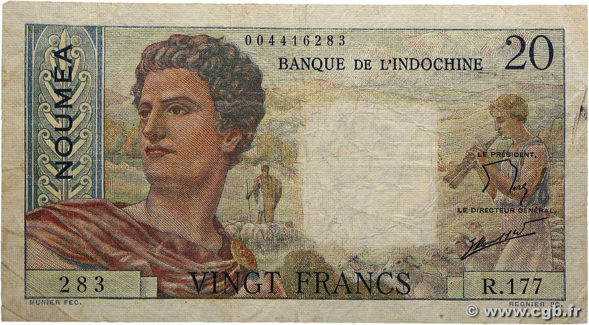 20 Francs NOUVELLE CALÉDONIE  1954 P.50c RC