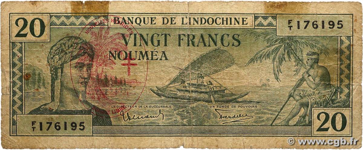 20 Francs NOUVELLES HÉBRIDES  1945 P.07 pr.B