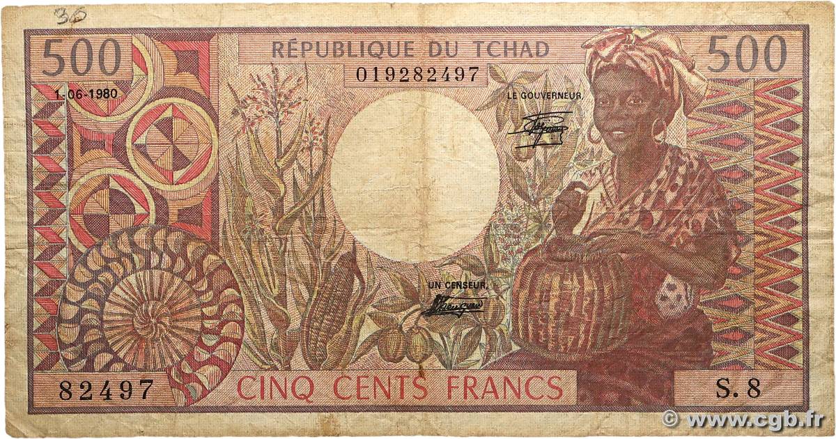 500 Francs BEAC type 1980 CHAD  1980 A.282a G