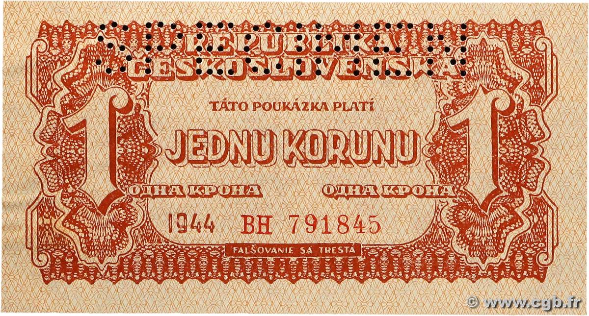 1 Koruna Spécimen TCHÉCOSLOVAQUIE  1944 P.045s pr.SPL