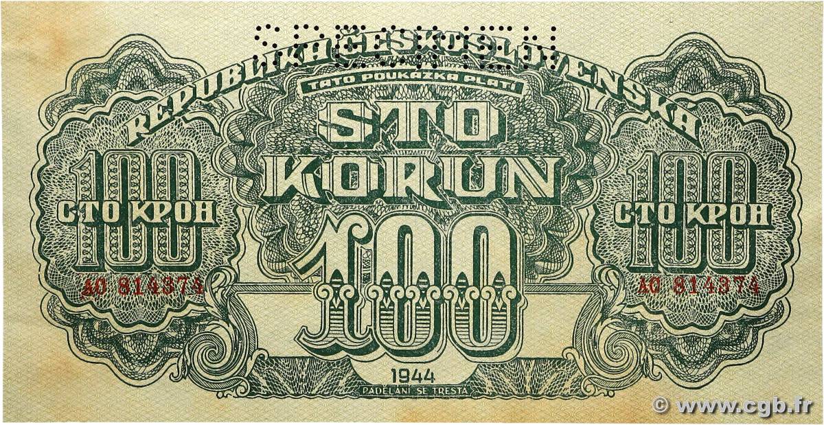 100 Korun Spécimen TCHÉCOSLOVAQUIE  1944 P.048s SUP