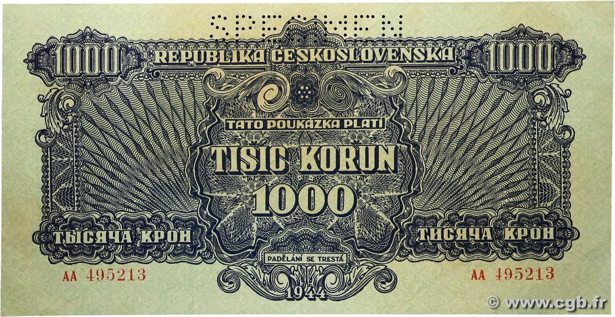 1000 Korun Spécimen TCHÉCOSLOVAQUIE  1944 P.050s SPL