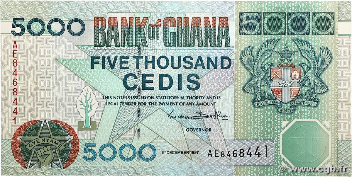5000 Cedis GHANA  1997 P.34b XF