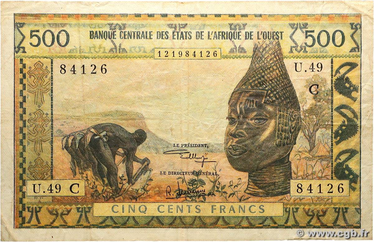 500 Francs WEST AFRICAN STATES  1973 P.302Cl F