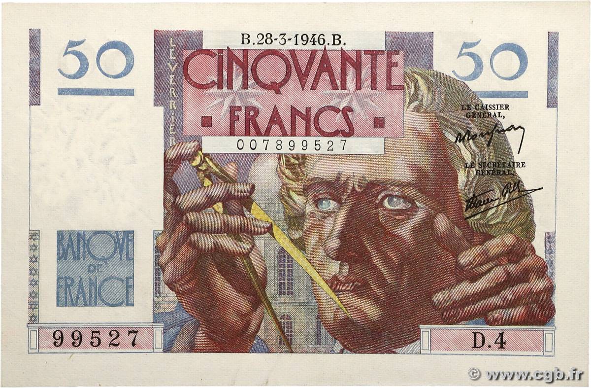 50 Francs LE VERRIER FRANCE  1946 F.20.02 SPL+