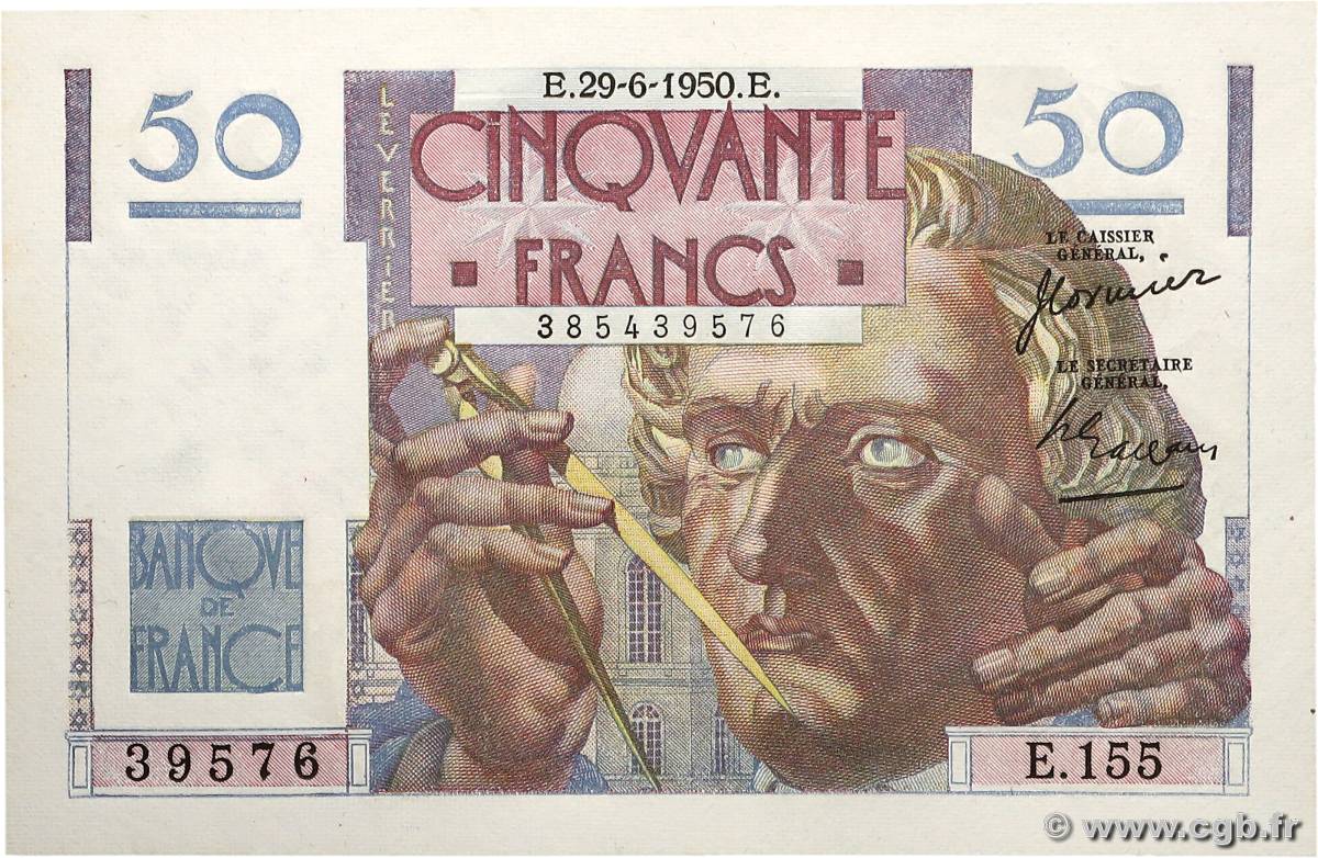 50 Francs LE VERRIER FRANCE  1950 F.20.15 NEUF