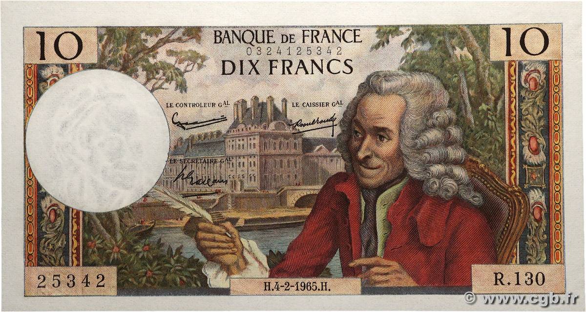 10 Francs VOLTAIRE FRANCE  1965 F.62.13 pr.NEUF