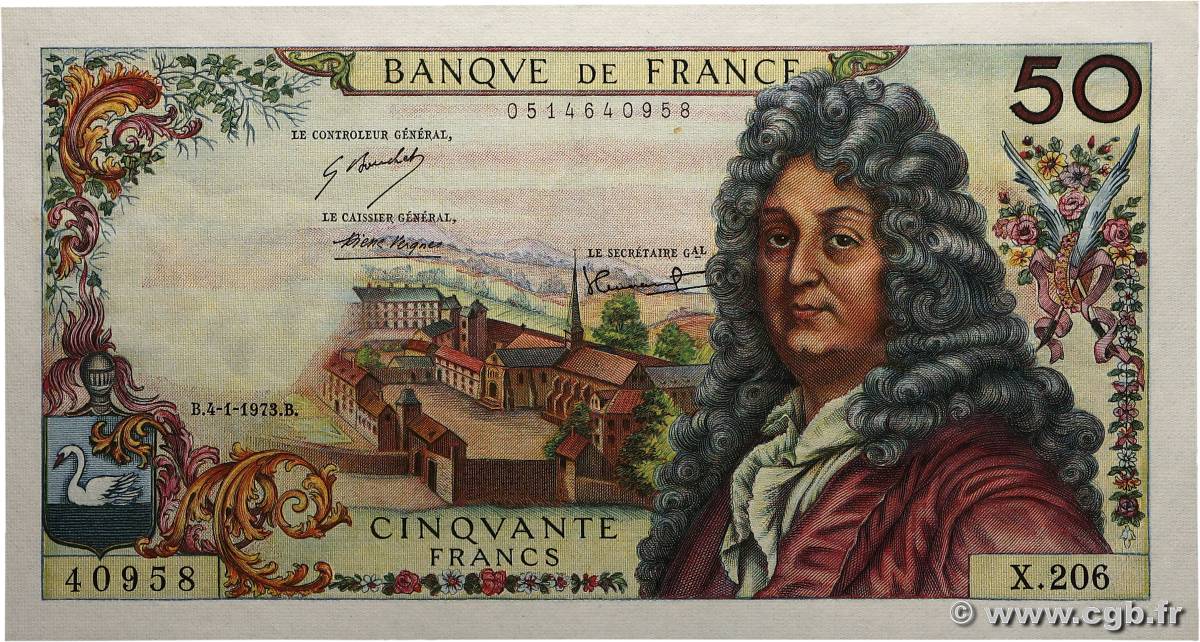50 Francs RACINE FRANCE  1973 F.64.22 pr.NEUF