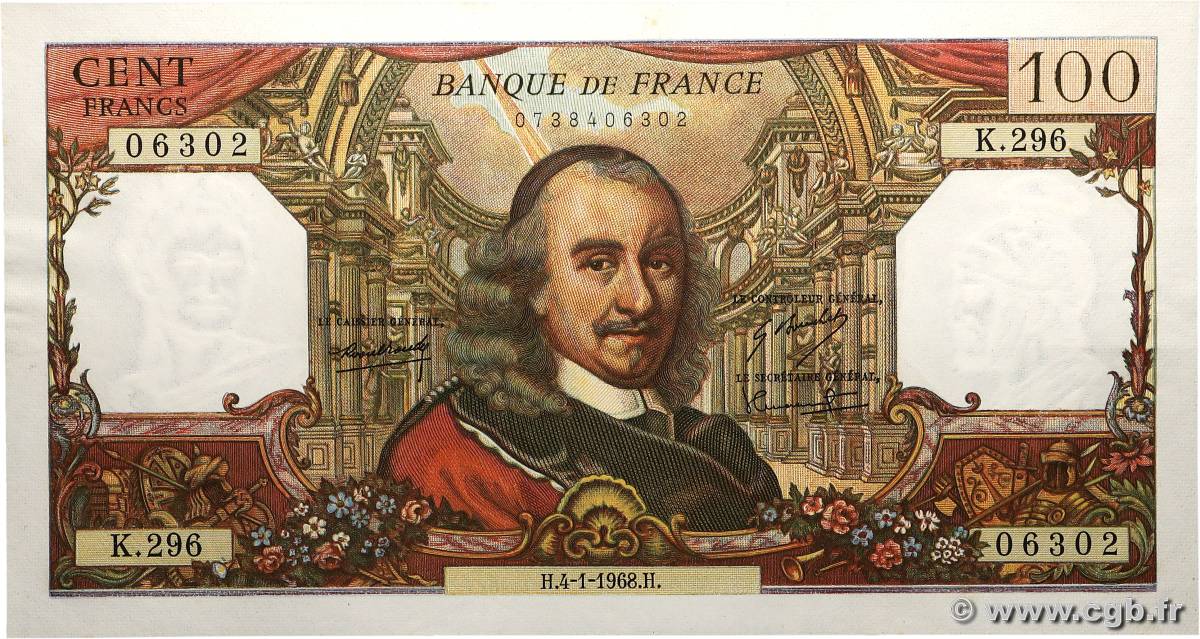 100 Francs CORNEILLE FRANCE  1968 F.65.20 SUP