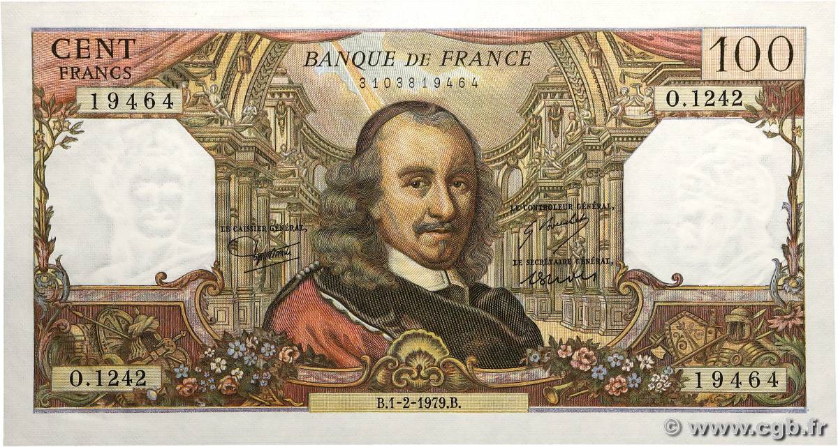 100 Francs CORNEILLE FRANCE  1979 F.65.65 SPL+