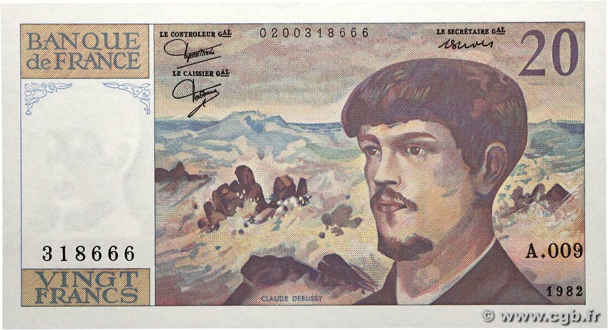 20 Francs DEBUSSY FRANCE  1982 F.66.03A9 NEUF