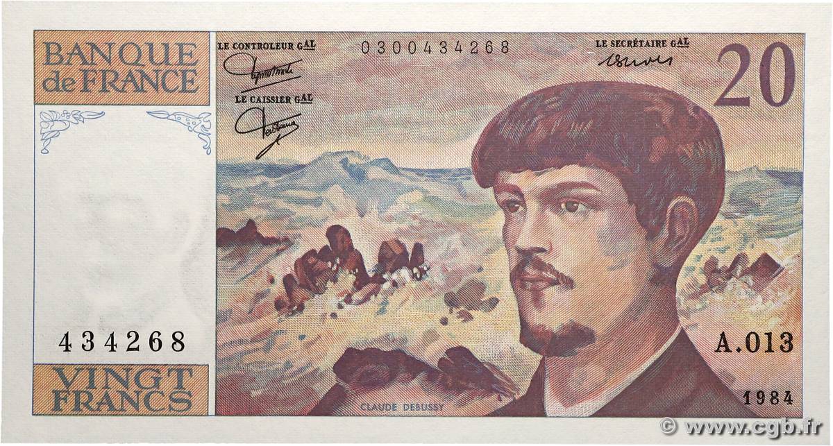 20 Francs DEBUSSY FRANCE  1984 F.66.05A13 NEUF