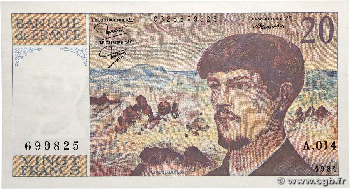 20 Francs DEBUSSY FRANCE  1984 F.66.05A14 NEUF