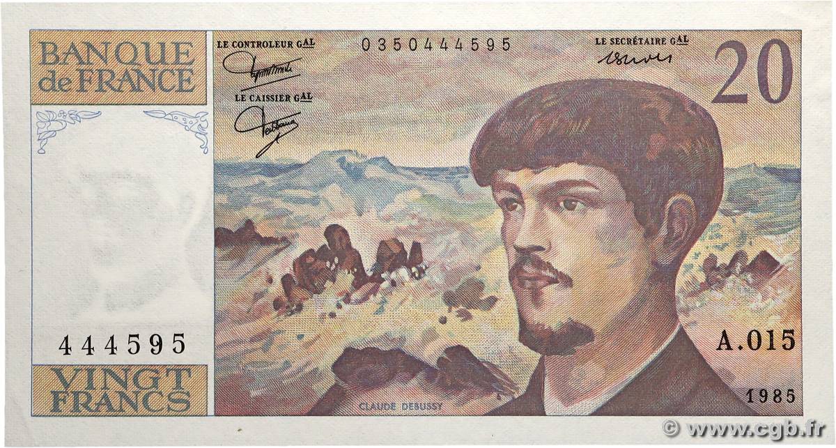 20 Francs DEBUSSY FRANCE  1985 F.66.06A15 pr.NEUF