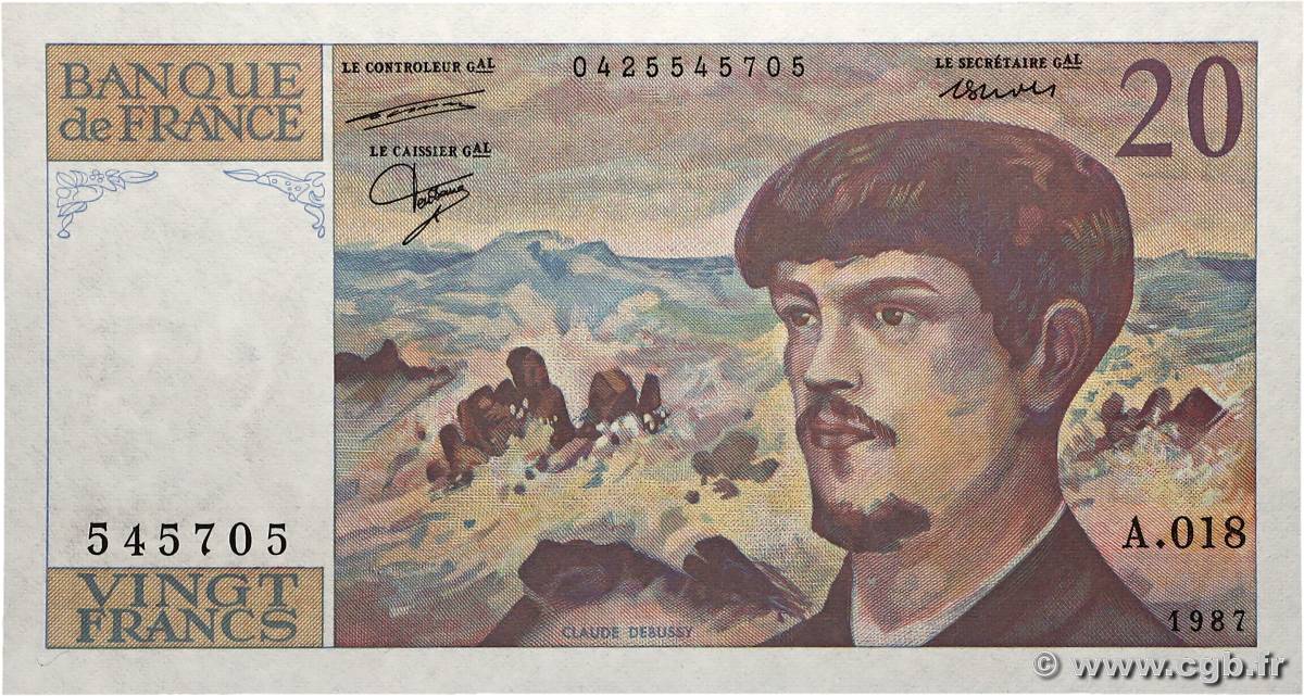 20 Francs DEBUSSY FRANCE  1987 F.66.08A18 NEUF