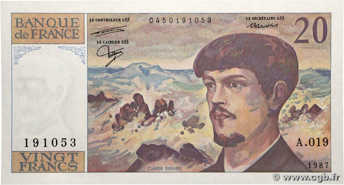 20 Francs DEBUSSY FRANCE  1987 F.66.08A19 NEUF