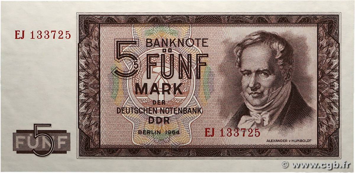 5 Mark REPUBBLICA DEMOCRATICA TEDESCA  1964 P.22a q.FDC