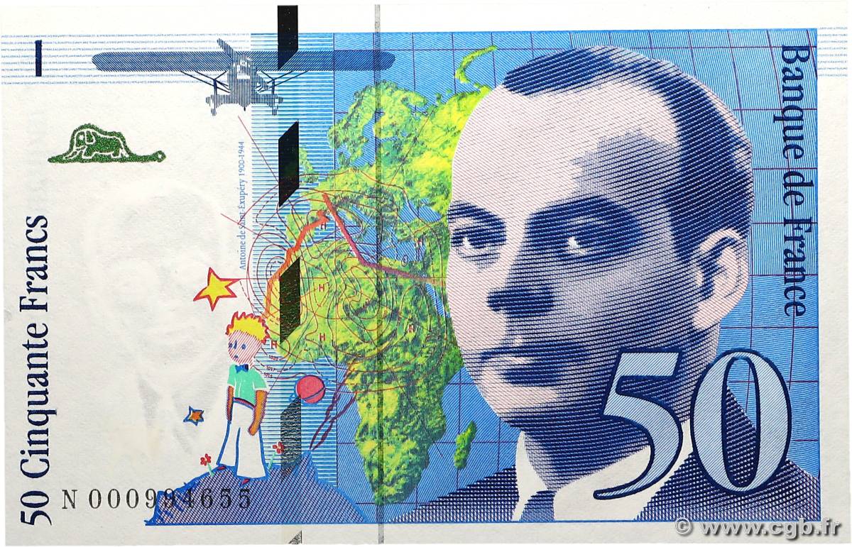 50 Francs SAINT-EXUPÉRY FRANCE  1992 F.72.01aN NEUF