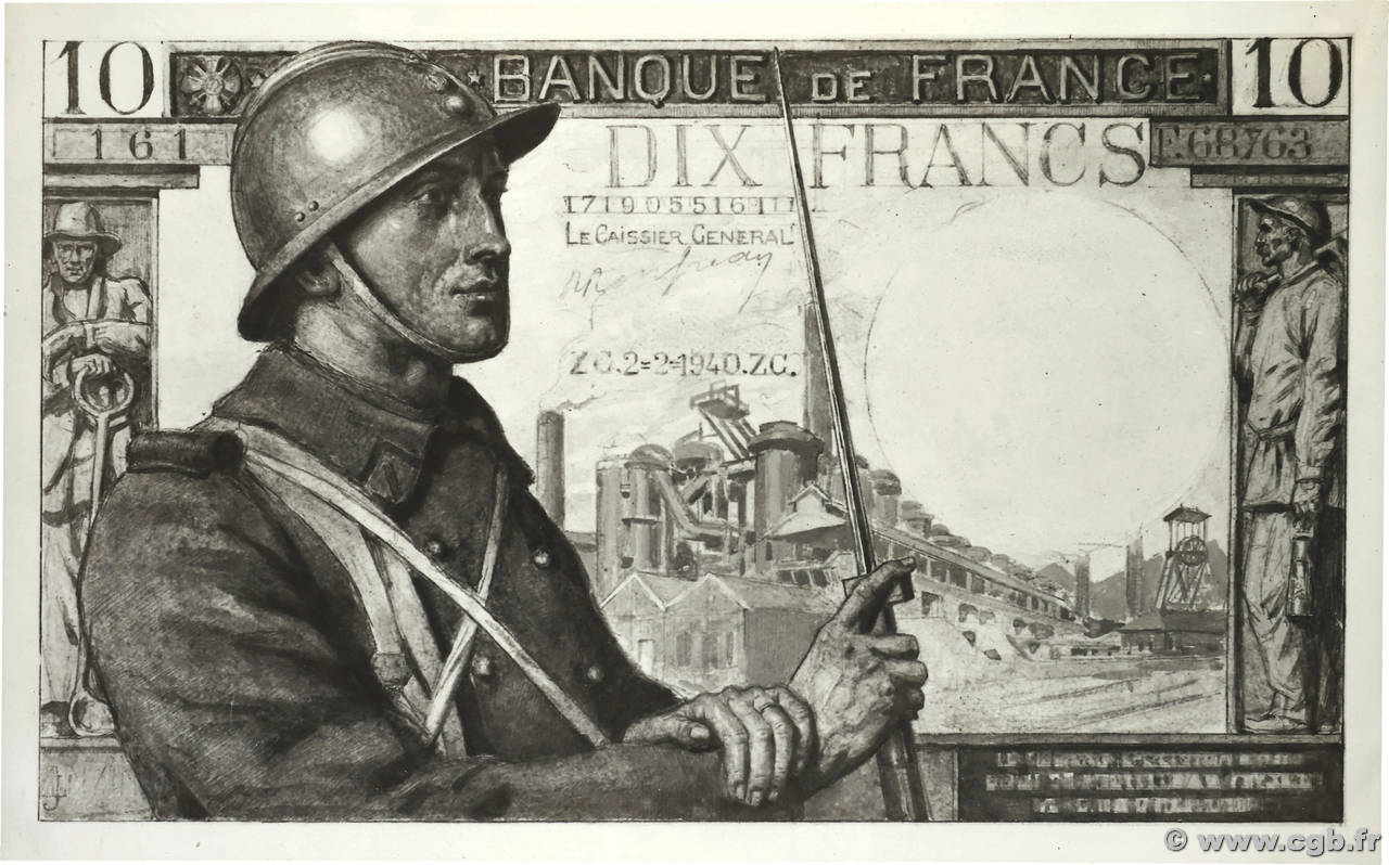 10 Francs SOLDAT Photo FRANCE  1939 P.- pr.NEUF