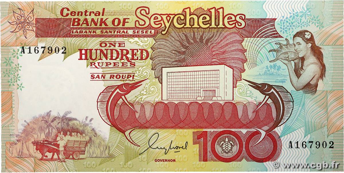 100 Rupees SEYCHELLES  1989 P.35 FDC