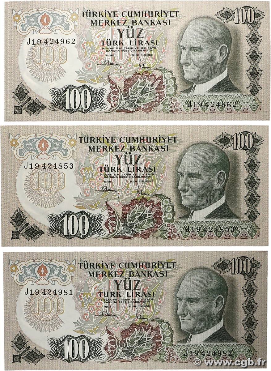 100 Lira Lot TURQUIE  1983 P.189c pr.NEUF