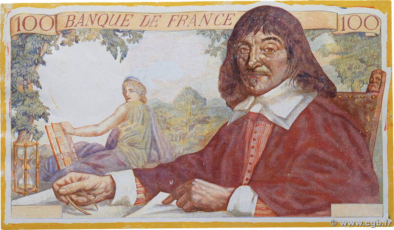 100 Francs DESCARTES Épreuve FRANCE  1942 F.27.00e SPL