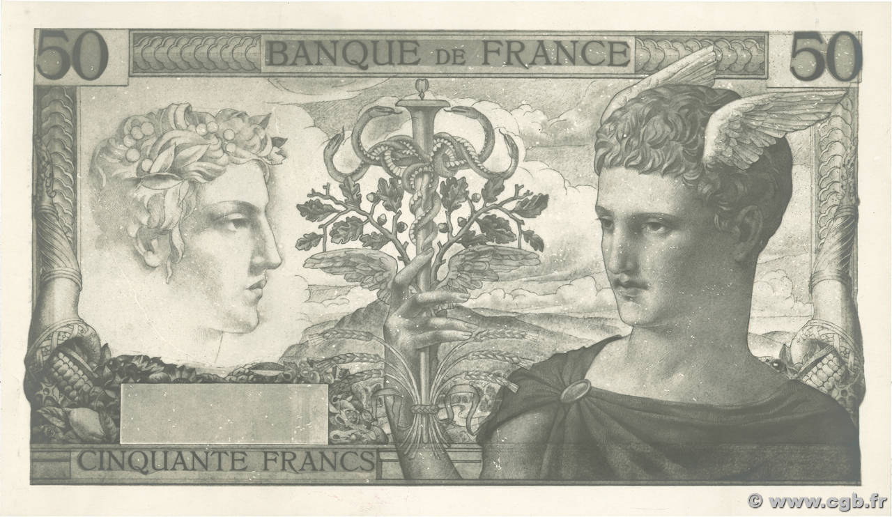 50 Francs CÉRÈS Photo FRANCE  1934 F.17.00p pr.NEUF
