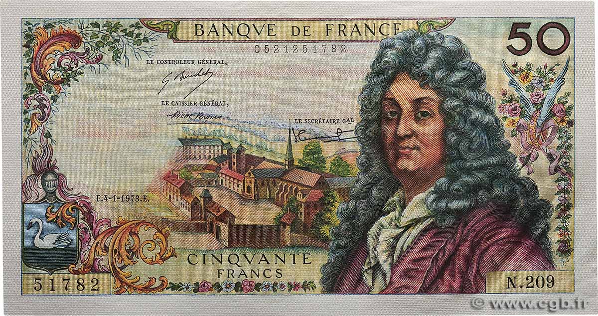 50 Francs RACINE FRANCIA  1973 F.64.22 SC+