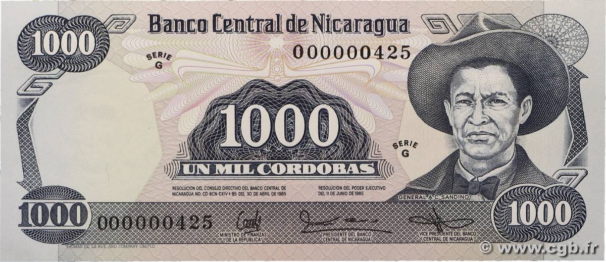 1000 Cordobas NICARAGUA  1987 P.145a UNC