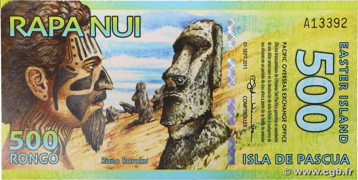 500 Rongo ÎLE DE PÂQUES  2011  NEUF