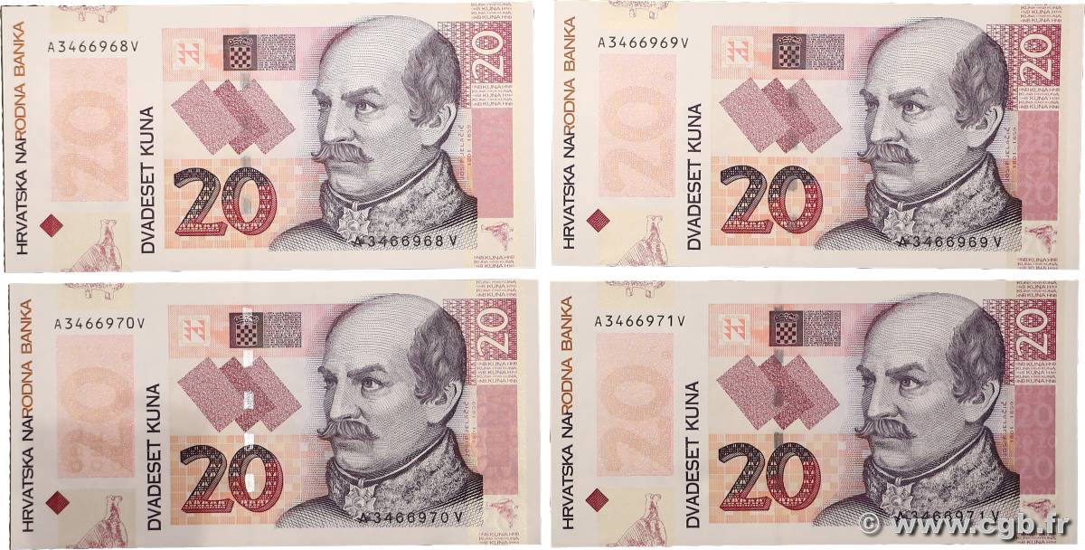 20 Kuna Lot CROATIA  2014 P.New UNC