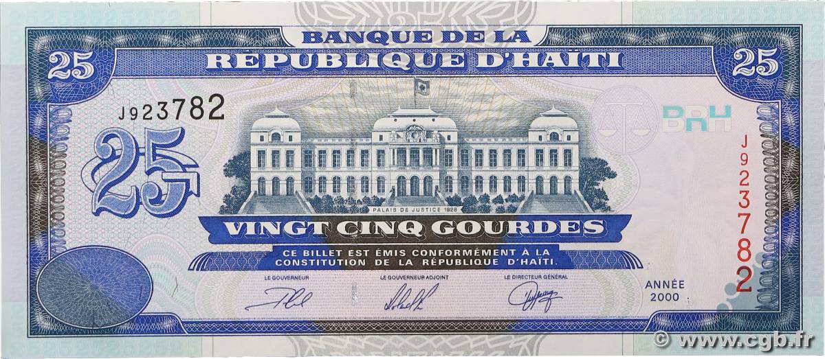 25 Gourdes HAÏTI  2000 P.266a NEUF