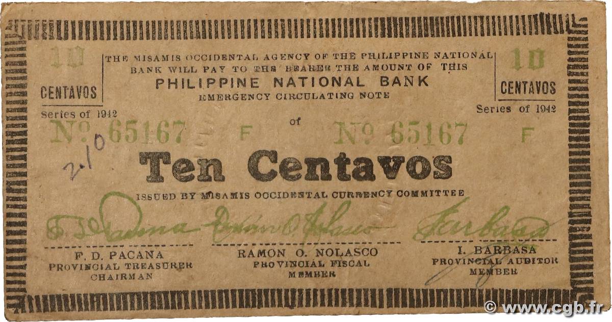 10 Centavos PHILIPPINES  1942 PS.573 TTB+