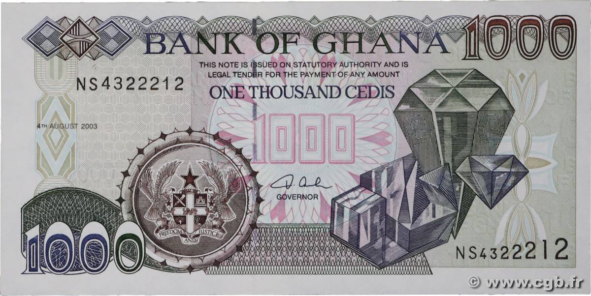 1000 Cedis GHANA  2003 p.32I NEUF