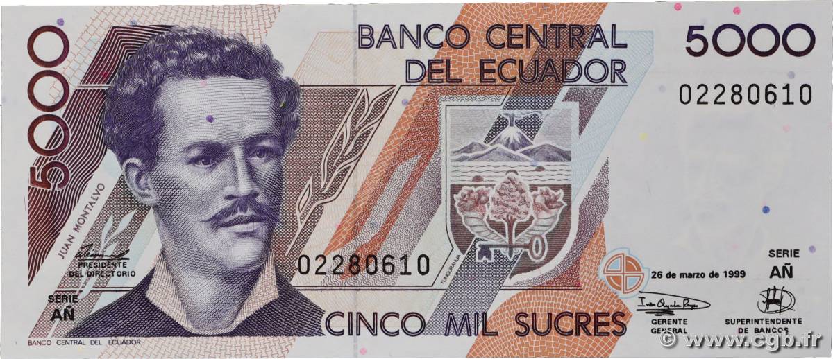 5000 Sucres ECUADOR  1999 P.128c FDC