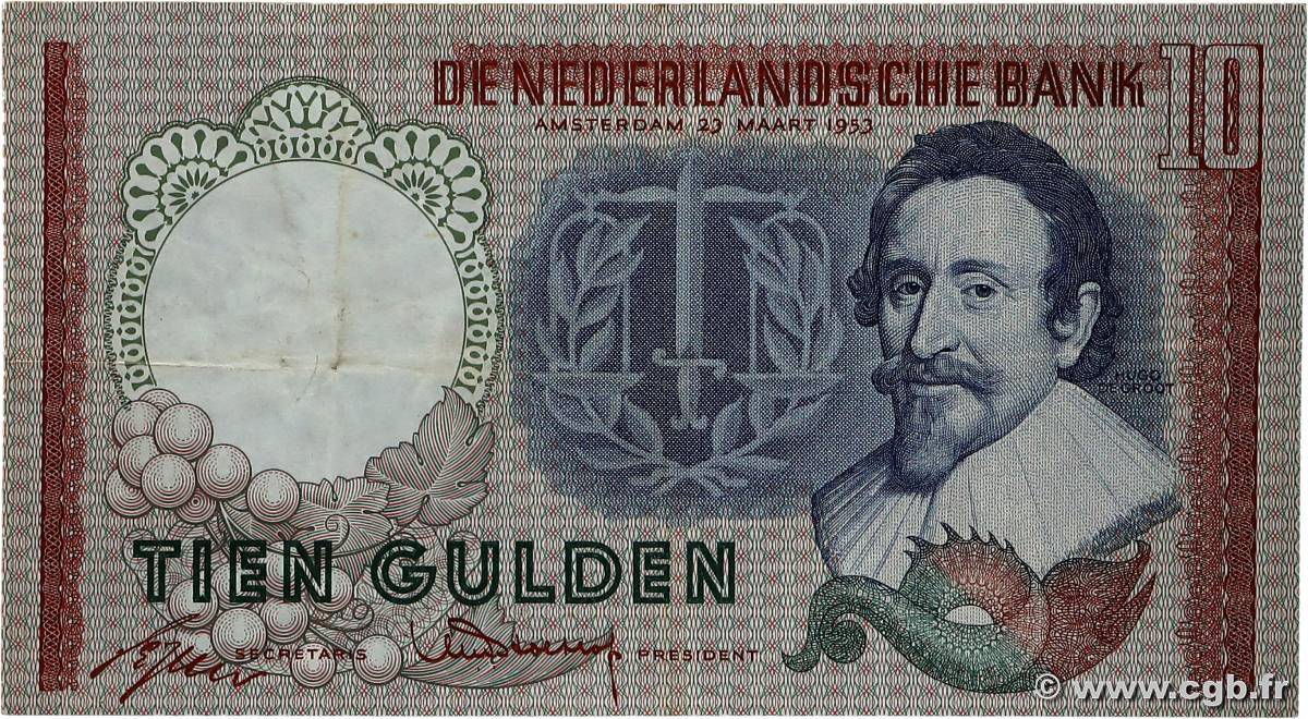 10 Gulden PAYS-BAS  1953 P.085 TTB+