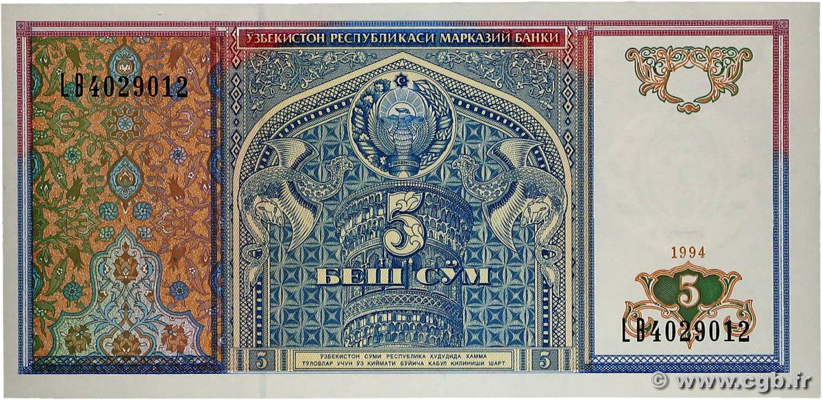 5 Sum OUZBEKISTAN  1994 P.75a NEUF