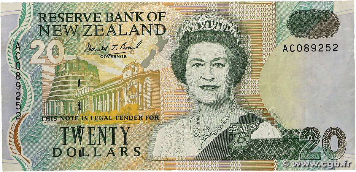 20 Dollars NOUVELLE-ZÉLANDE  1992 P.179a TB+