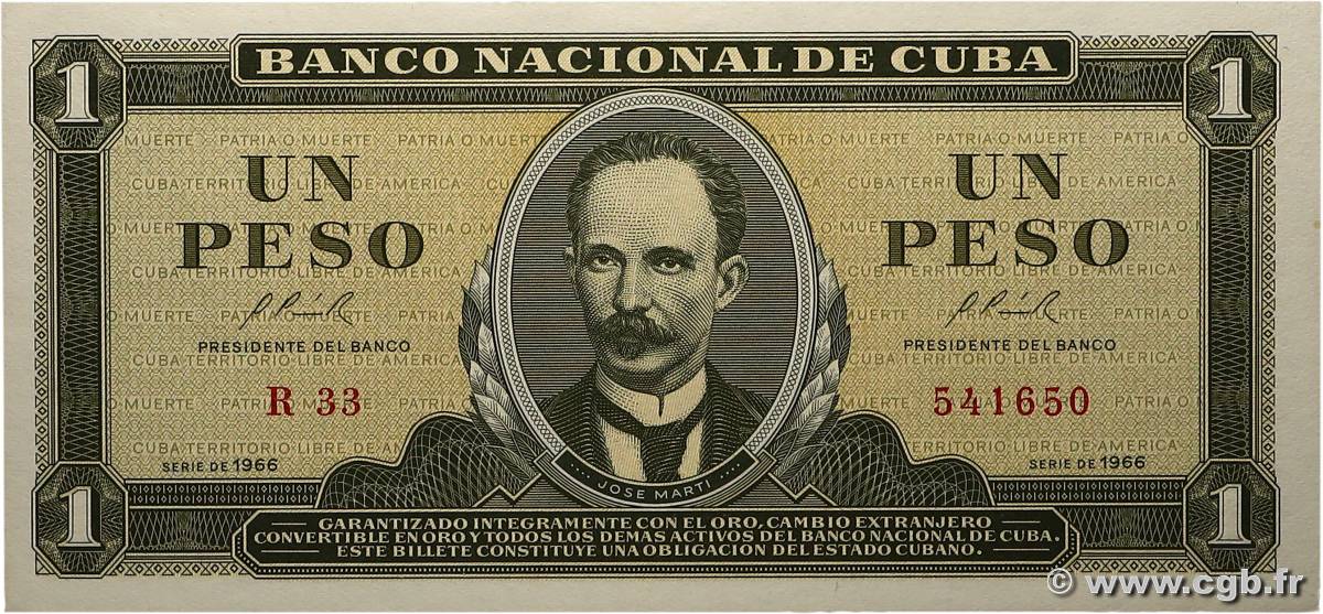 1 Peso CUBA  1966 P.100a FDC