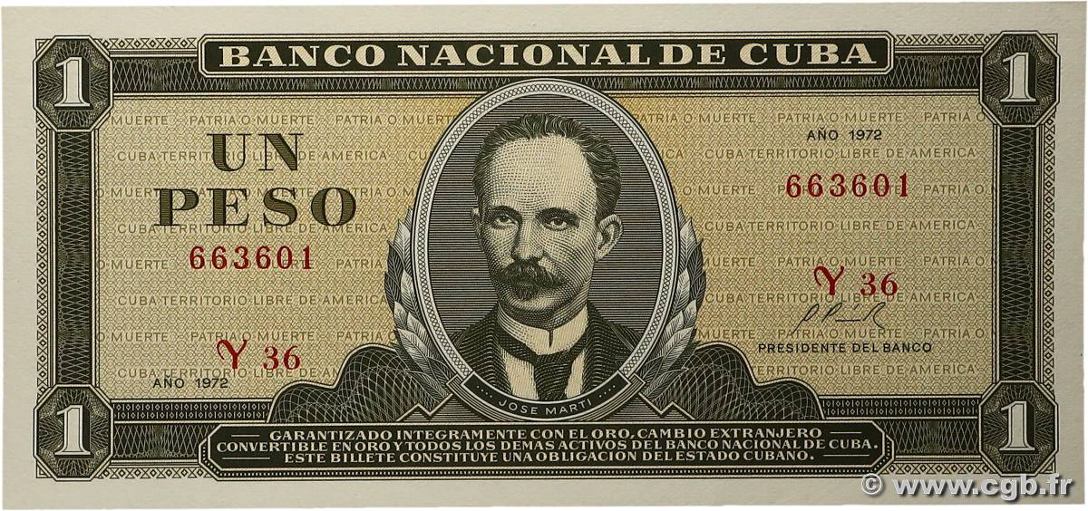 1 Peso CUBA  1972 P.102a UNC