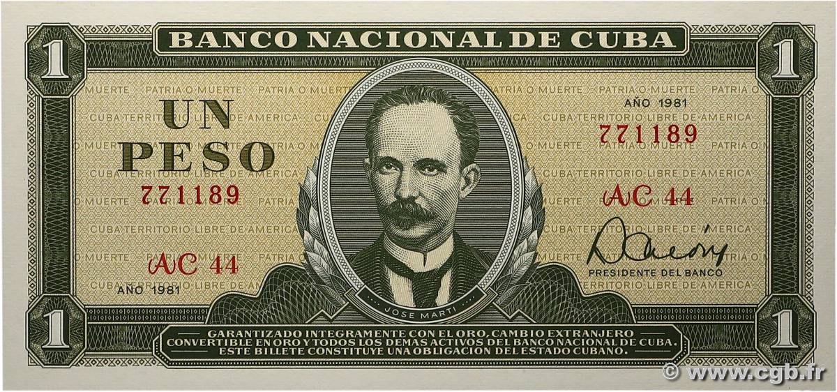 1 Peso CUBA  1981 P.102b FDC