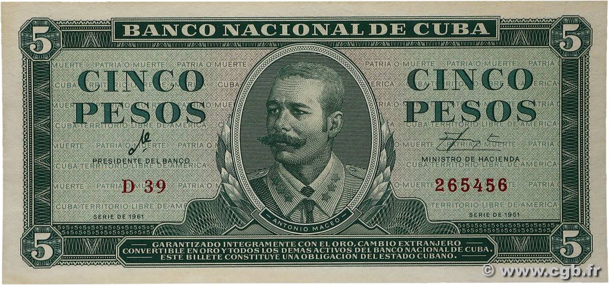 5 Pesos CUBA  1961 P.095a FDC