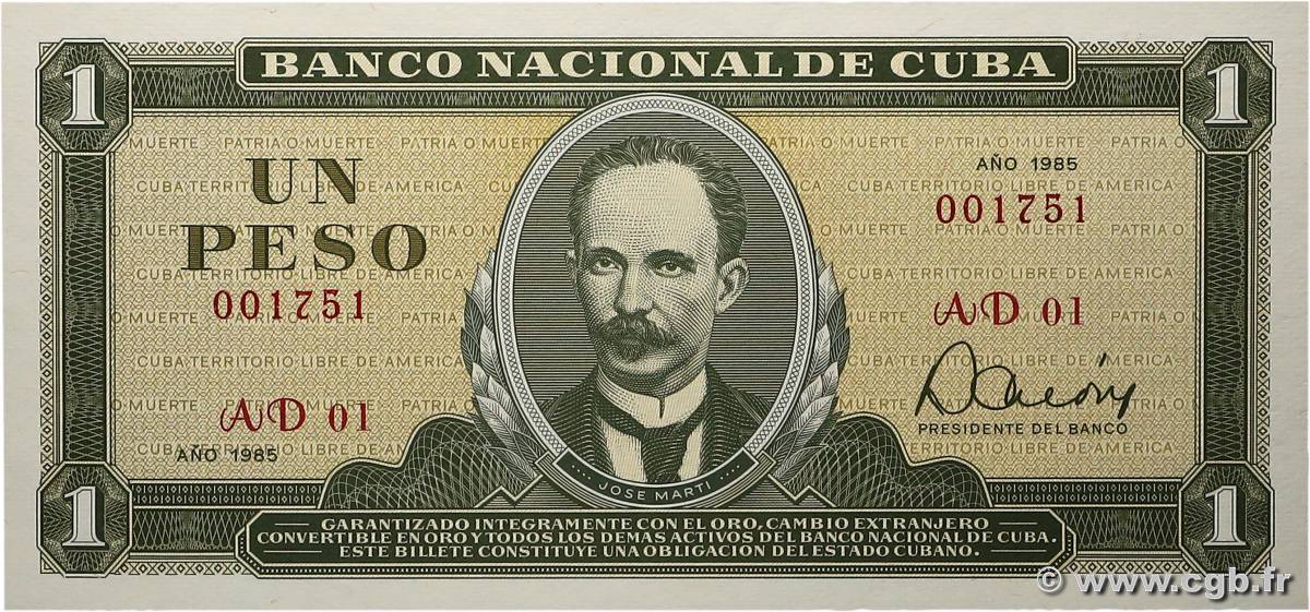 1 Peso CUBA  1985 P.102b FDC
